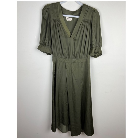 Zadig & Voltaire | Lightweight Satin Wrap Skirt Ralia Midi Dress Bronze | S - Picture 7 of 16